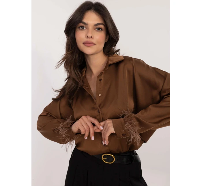 Dámská košile DHJ KS 16879.37 Tmavě hnědá - FPrice