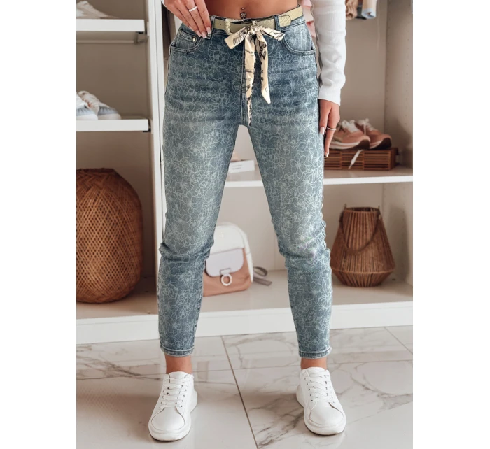 Dámské džínové kalhoty slim fit s páskem FLORAJIN blue FashionStreet UY2463 Dámské džínové kalhoty slim fit s páskem FLORAJIN blue FashionStreet UY2463