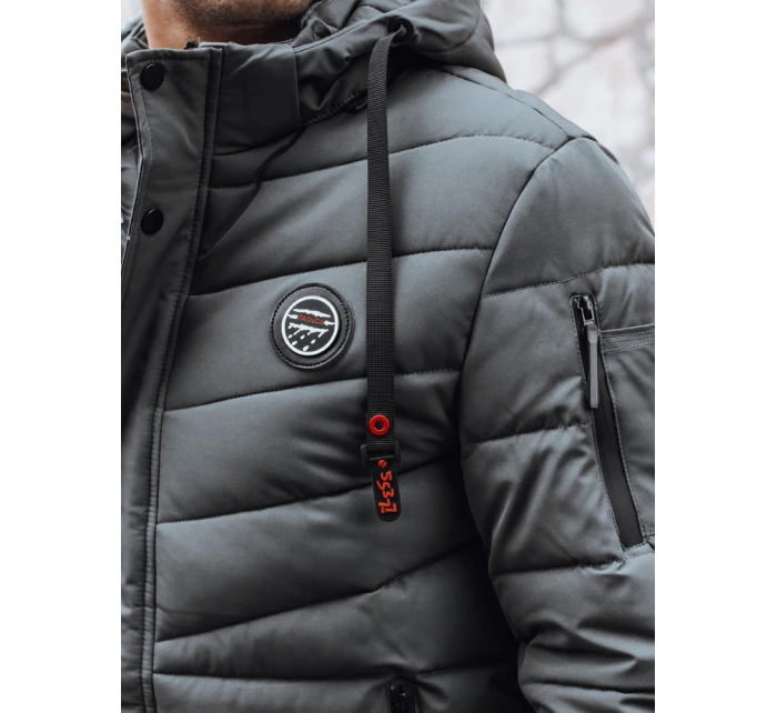 Pánská prošívaná zimní bunda s kapucí FashionStreet graphite TX5057