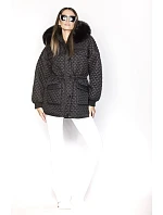 Dámská přechodná bunda oversize černá (ag6-27)