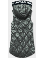 Dámská vesta v khaki barvě s kapucí (B8149-11)