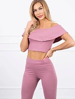 Sada s volánkem tmavě růžová