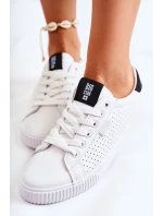 Dámské Kožené Tenisky BIG STAR HH274071 Bile-Černé Dámské Kožené Tenisky BIG STAR HH274071 Bile-Černé