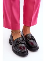 Elegantní černé dámské kožené mokasíny model 21655405 - VINCEZA