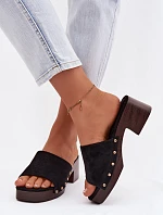 Dámské sandály na klíně s zlatými přezkami Černé Davessa