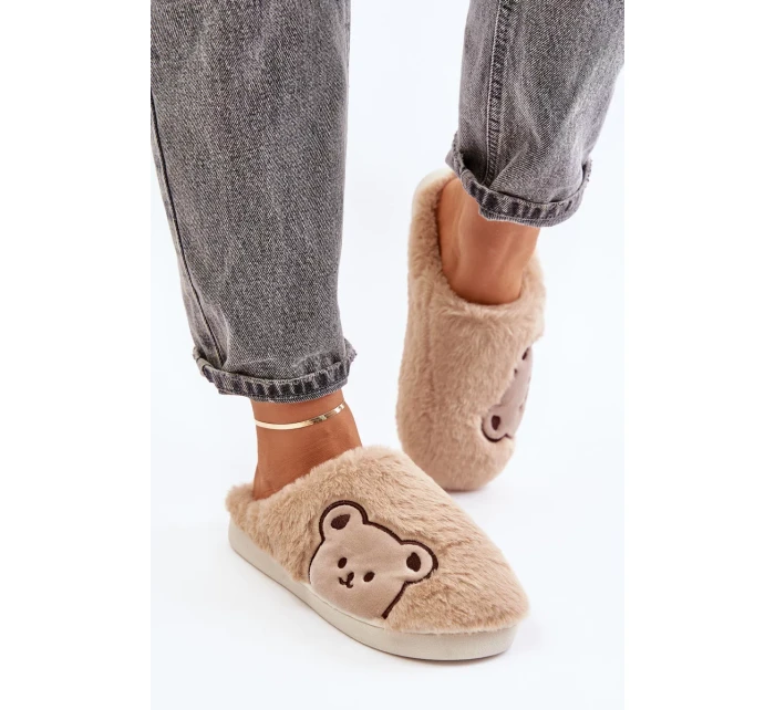Dámské Pantofle S Medvídkem Béžové model 20655559 - Kesi