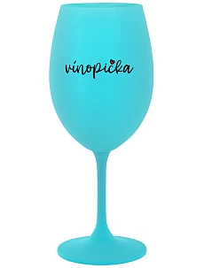 VÍNOPIČKA - tyrkysová sklenice na víno 350 ml