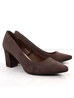 Dámské semišové lodičky na sloupek podpatku PB414 / SK403E Tmavě hnědá - Sergio Leone Dámské semišové lodičky na sloupek podpatku PB414 / SK403E Tmavě hnědá - Sergio Leone