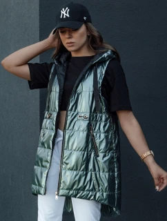 Dámská prošívaná vesta PIXIECODE tmavě zelená FashionStreet TY4445