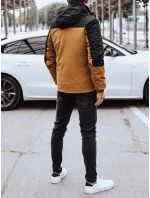 Pánská zimní bunda s kapucí v barvě camel Dstreet TX4898