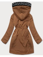Dámská bunda v karamelové barvě s kožešinovou podšívkou (B8116-22)