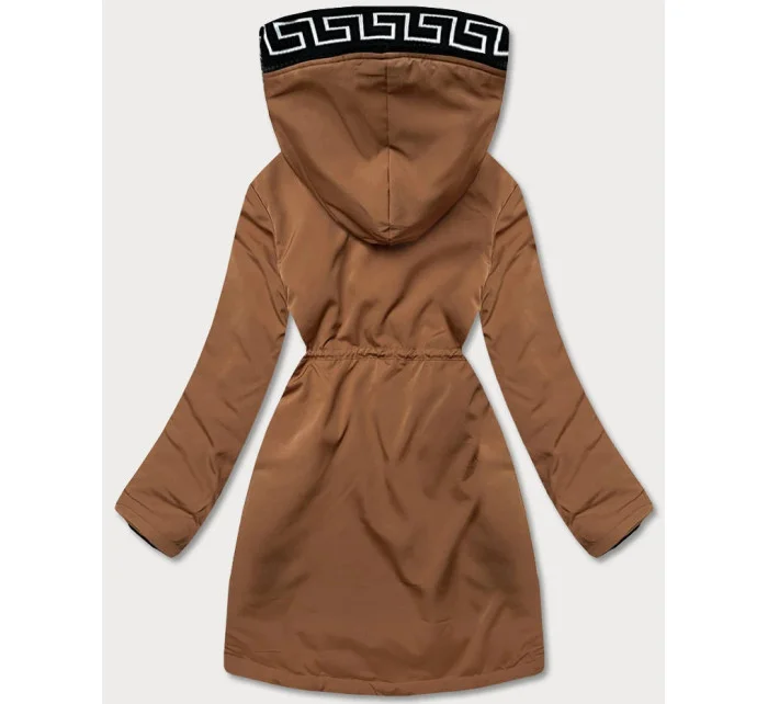 Dámská bunda v karamelové barvě s kožešinovou podšívkou model 21345418 - S'WEST Dámská bunda v karamelové barvě s kožešinovou podšívkou model 21345418 - S'WEST