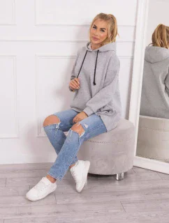 Zateplená mikina se zapínáním na druky šedá