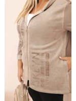 Dámská mikina Plus Size s kapucí a potiskem model 21273642 fango - K-Fashion