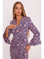 M877 Šaty s potiskem a širokými manžetami - model 3