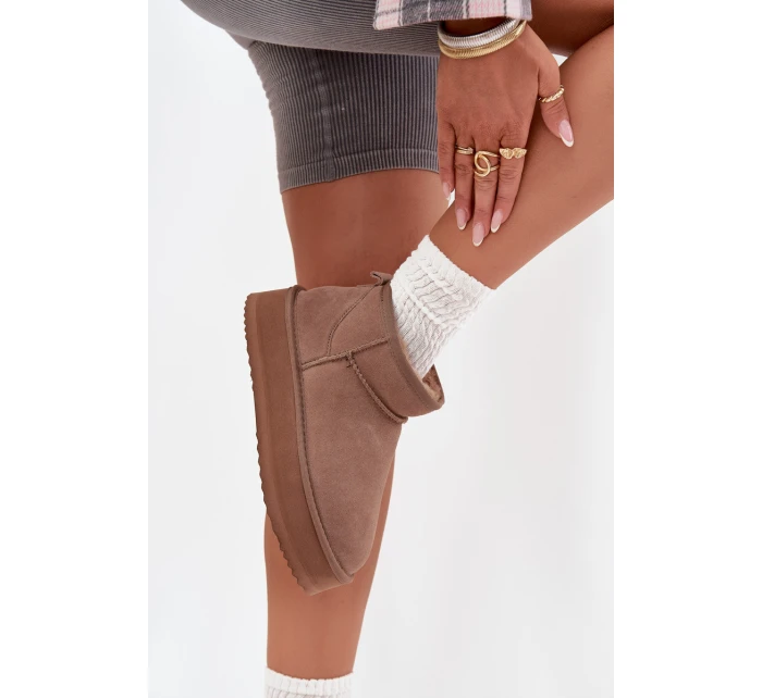 Dámské semišové sněhule Vinceza na platformě – béžové Dámské semišové sněhule Vinceza na platformě – béžové