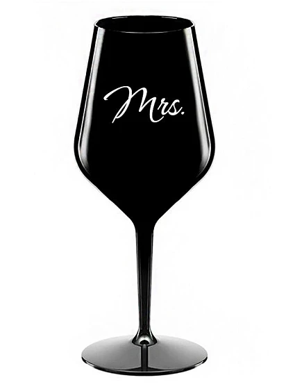 MRS. - černá nerozbitná sklenice na víno 470 ml