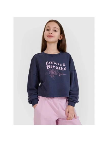 Dívčí mikina bez kapuce 4F 4FJWSS25TSWSF1483-22S Dívčí mikina bez kapuce 4F 4FJWSS25TSWSF1483-22S