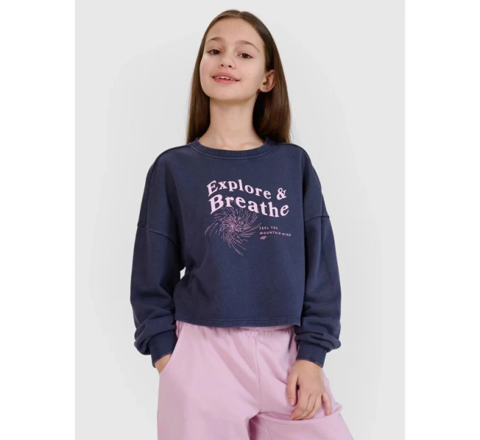 Dívčí mikina bez kapuce 4F 4FJWSS25TSWSF1483-22S Dívčí mikina bez kapuce 4F 4FJWSS25TSWSF1483-22S