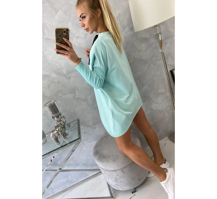 Oversize mikina s asymetrickými boky mint