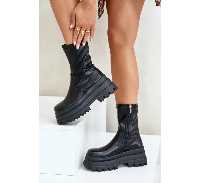 Boty Na Masivní Platformě Černé Florinara Boty Na Masivní Platformě Černé Florinara