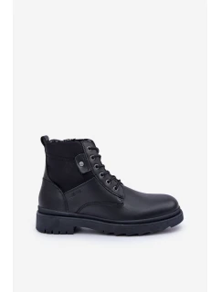 Kožené Zateplené Kotníkové Boty Pánské Big Star model 21675410 Černé - Big Star Shoes