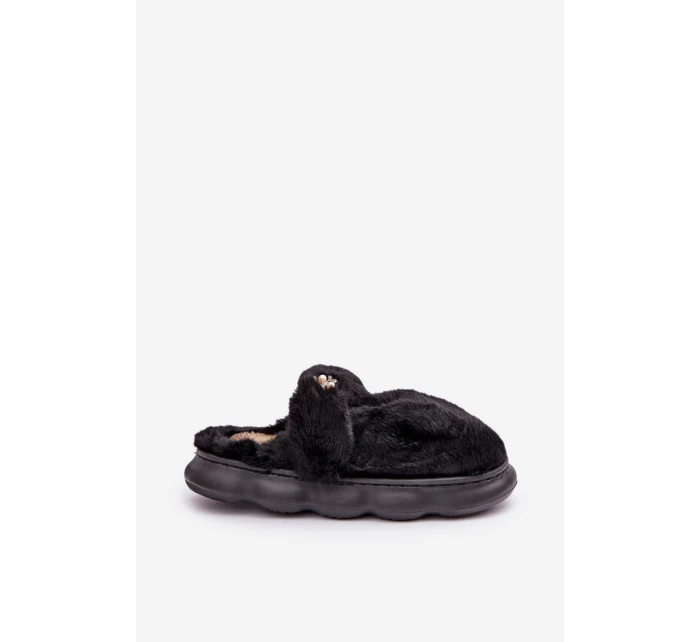 Kožené Pantofle S Malou Broží Černé Primaria Kožené Pantofle S Malou Broží Černé Primaria