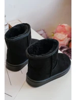 Dětské Teplé Sněhule Semišové černé Gooby Dětské Teplé Sněhule Semišové černé Gooby