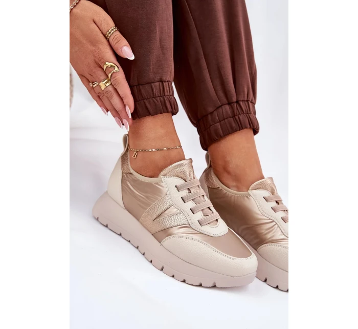 Dámské sportovní boty na platformě Vinceza – zlaté