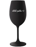 ÚKLID POČKÁ - černá sklenice na víno 350 ml