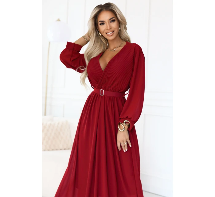 Dámské šaty 639-1 Vínová - Numoco