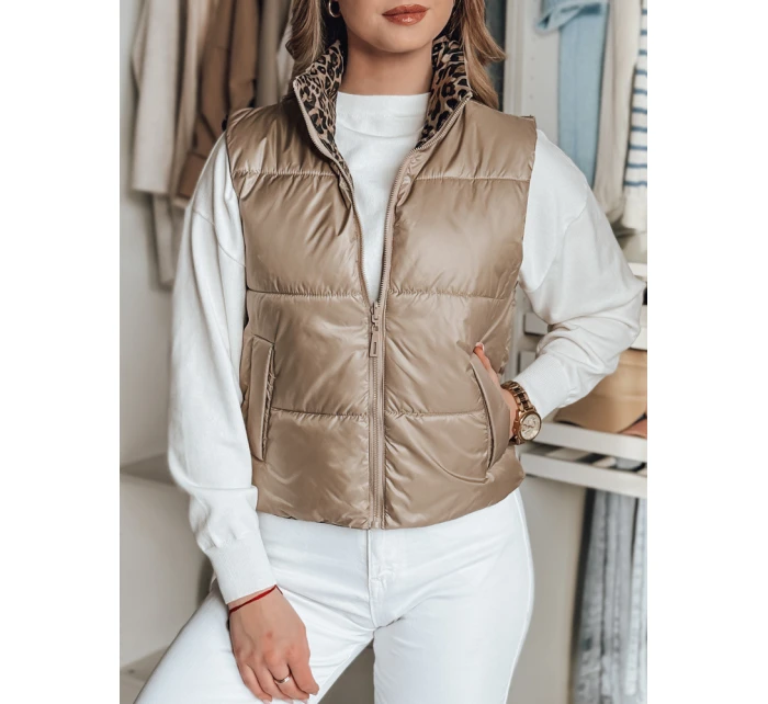 Dámská krátká oboustranná vesta CHIPUFF camel FashionStreet TY4825