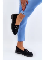 Dámské semišové mokasíny s ozdobou Černé Echonesa