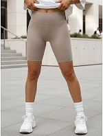 Dámské sportovní cyklistické šortky v béžovo-šedé barvě FashionStreet SY0568 Dámské sportovní cyklistické šortky v béžovo-šedé barvě FashionStreet SY0568