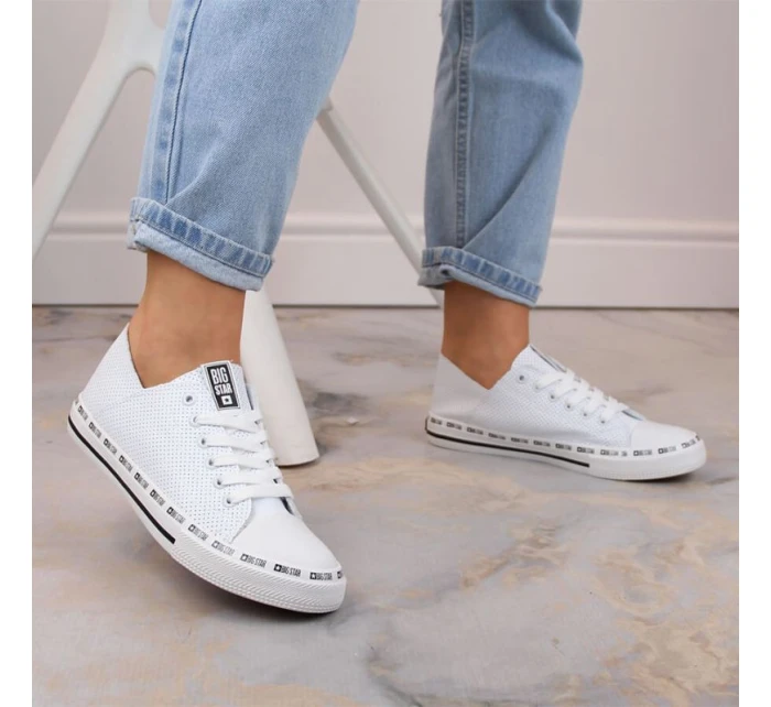 W model 22018124 bílé prolamované nízké tenisky - Big Star W model 22018124 bílé prolamované nízké tenisky - Big Star