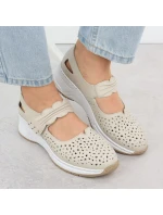 Skórzane  na beżowe model 22033926 - Rieker