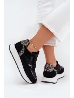 Dámské Zamszové Sneakersy Big Star OO274A312 HI-POLY SYSTEM Černé Panther Dámské Zamszové Sneakersy Big Star OO274A312 HI-POLY SYSTEM Černé Panther