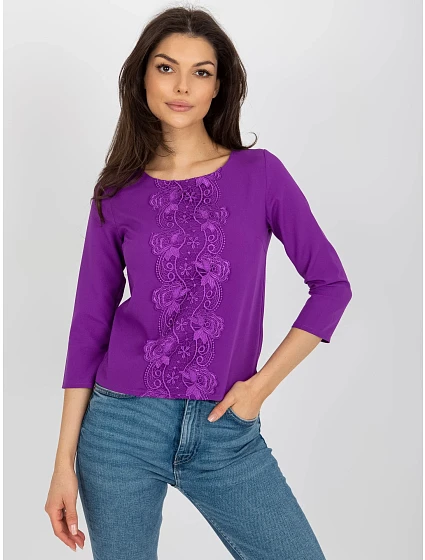 Halenka LK BZ model 18445509 fialová - FPrice Halenka LK BZ model 18445509 fialová - FPrice