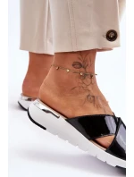 Lakované nízké klínky S.Barski Černé Lakované nízké klínky S.Barski Černé