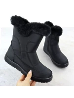 Dámské ploché zateplené sněhule černé Potocki KI24322 Dámské ploché zateplené sněhule černé Potocki KI24322