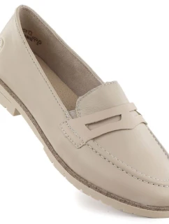 Dámské kožené mokasíny lords beige Rieker 75300-63