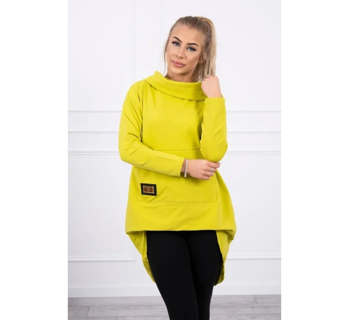 Mikina s dlouhými zády a kapucí kiwi Mikina s dlouhými zády a kapucí kiwi