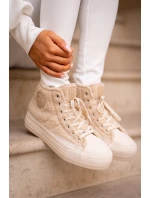 Zateplené Dámské Tenisky S Kožíškem Big Star Béžové model 21675253 - Big Star Shoes Zateplené Dámské Tenisky S Kožíškem Big Star Béžové model 21675253 - Big Star Shoes