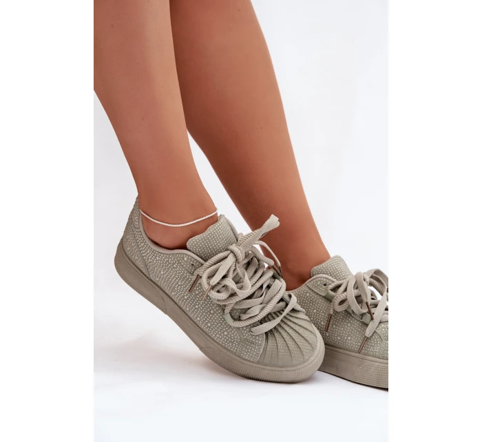 Ozdobené dámské tenisky zelené model 21834867 - Boto