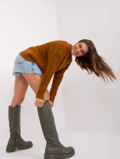 Sweter AT SW  jasny brązowy model 18884723 - FPrice