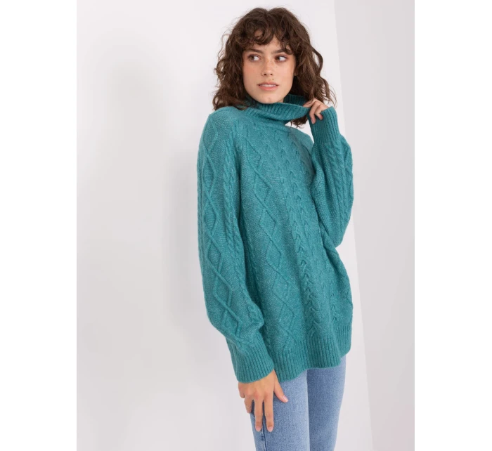 Sweter AT SW  turkusowy model 19014804 - FPrice