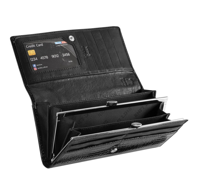 Kožená peněženka RFID model 16644524 Black - Semiline