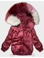 Krátká bunda oversize bordó (H-1109-25) Krátká bunda oversize bordó (H-1109-25)