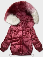 Krátká bunda oversize bordó (H-1109-25)