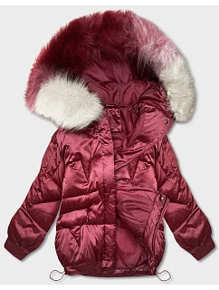 Krátká bunda oversize bordó (H-1109-25)